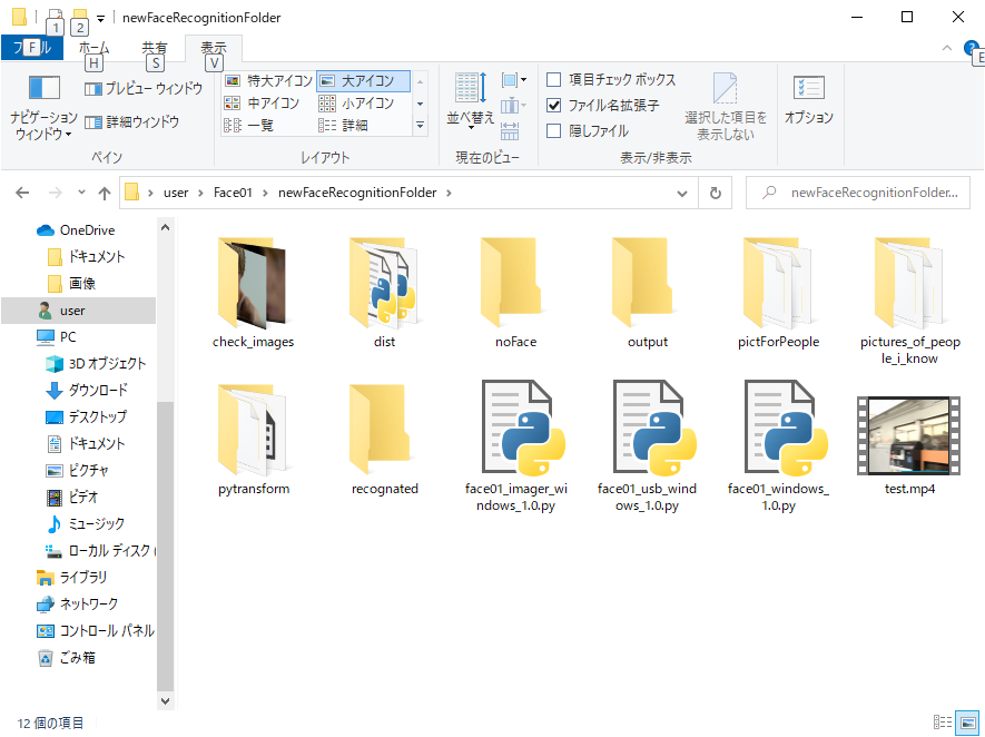 newFaceRecognitionFolder のなかみ
