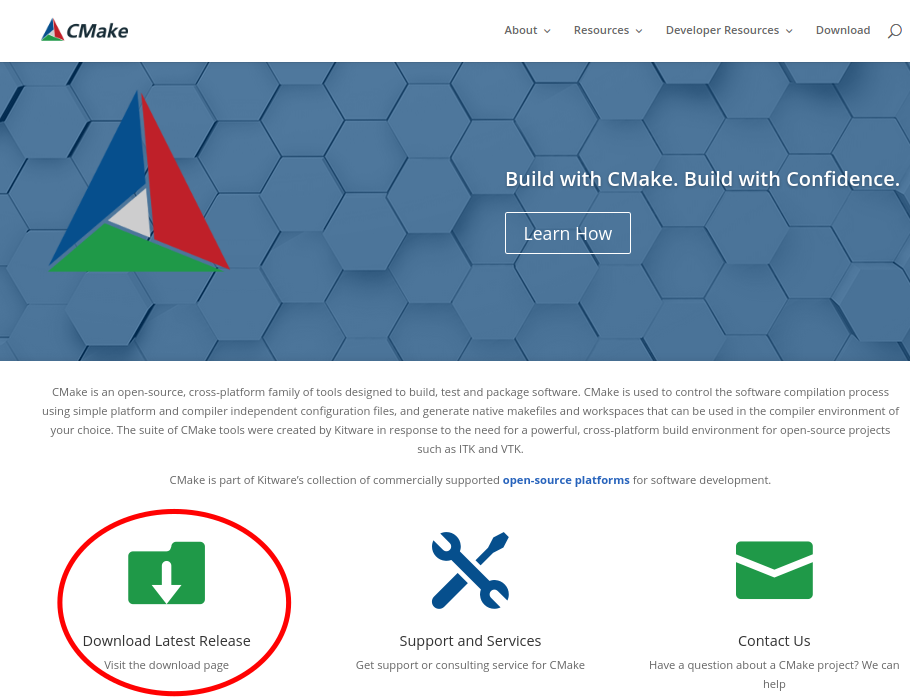 CMake ダウンロードサイト